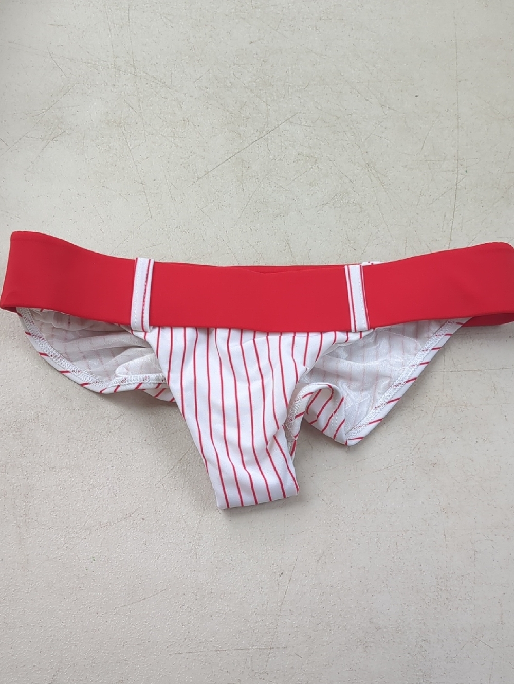 Nicolita Red & White Striped Bikini Bottom